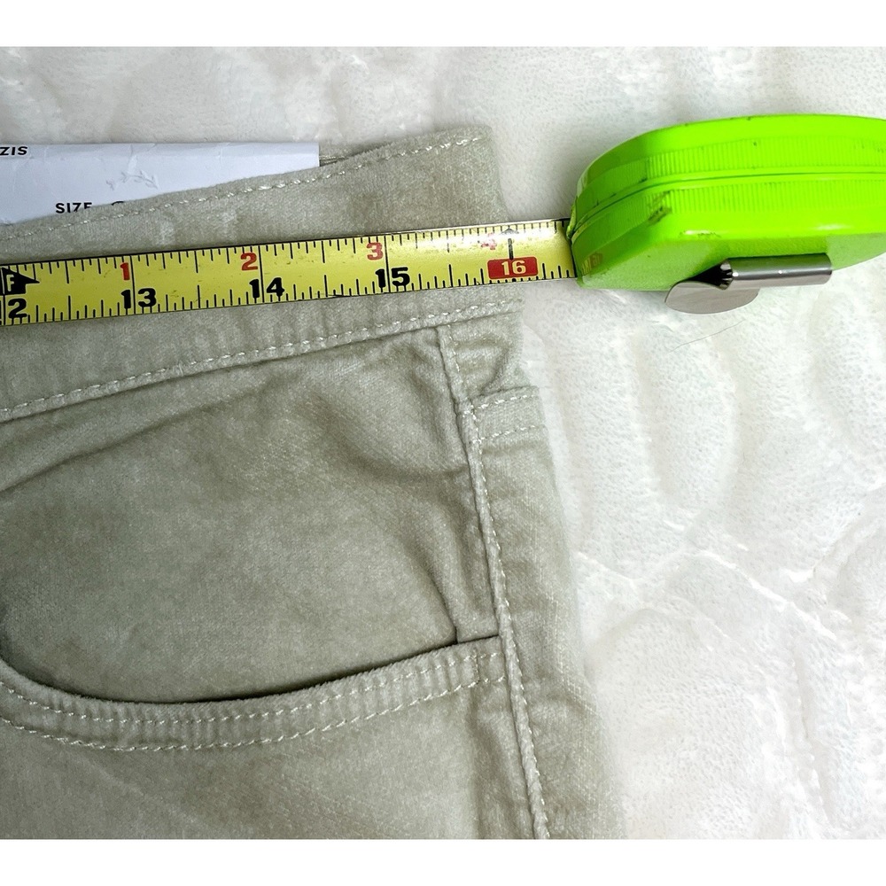 LOFT Crop Skinny Jeans Women 29/8 Cream Velveteen Feel‎ Button Hem Stretch NWT - Picture 6 of 12